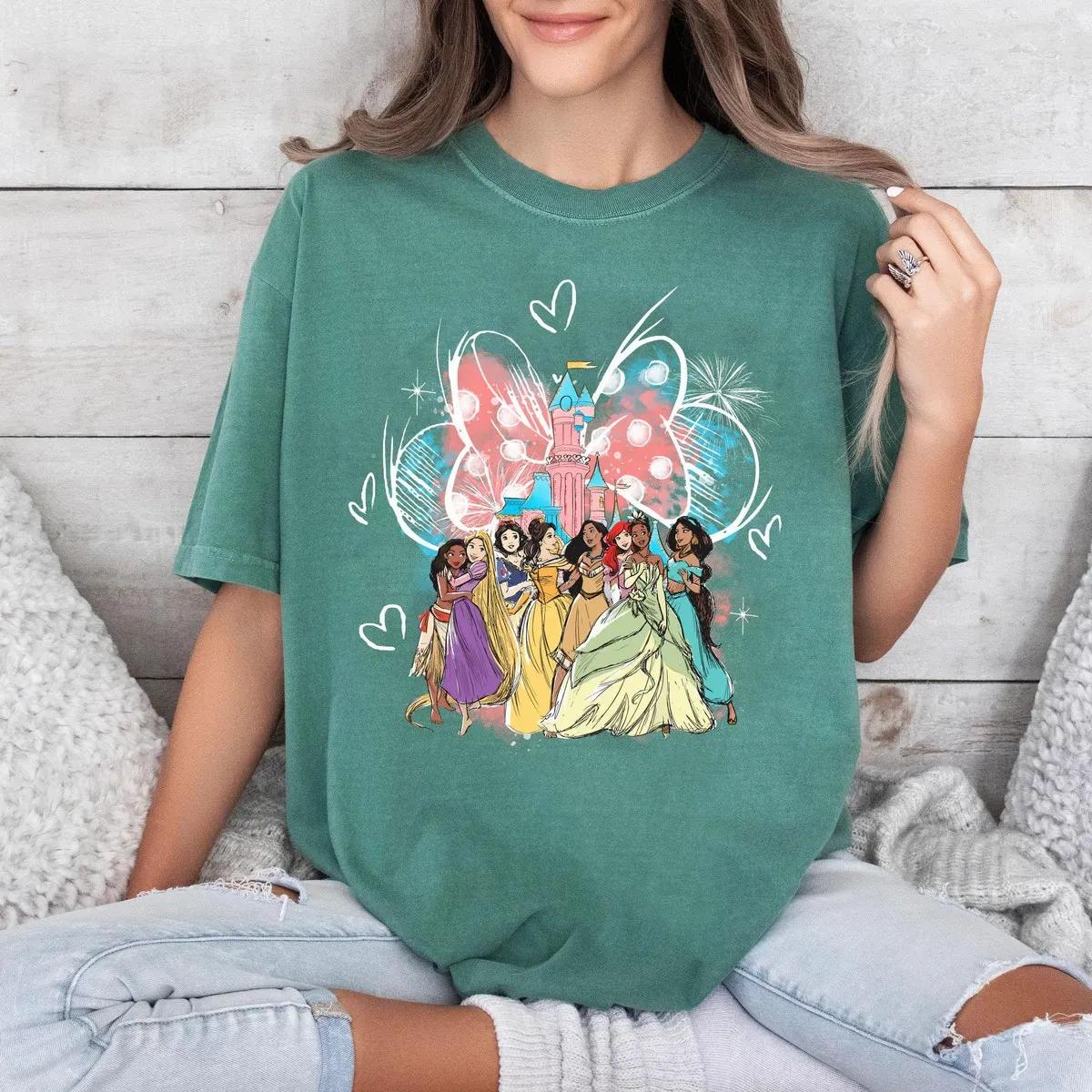 Princess Group Watercolor Minnie Mouse Magic Castle Shirt 6