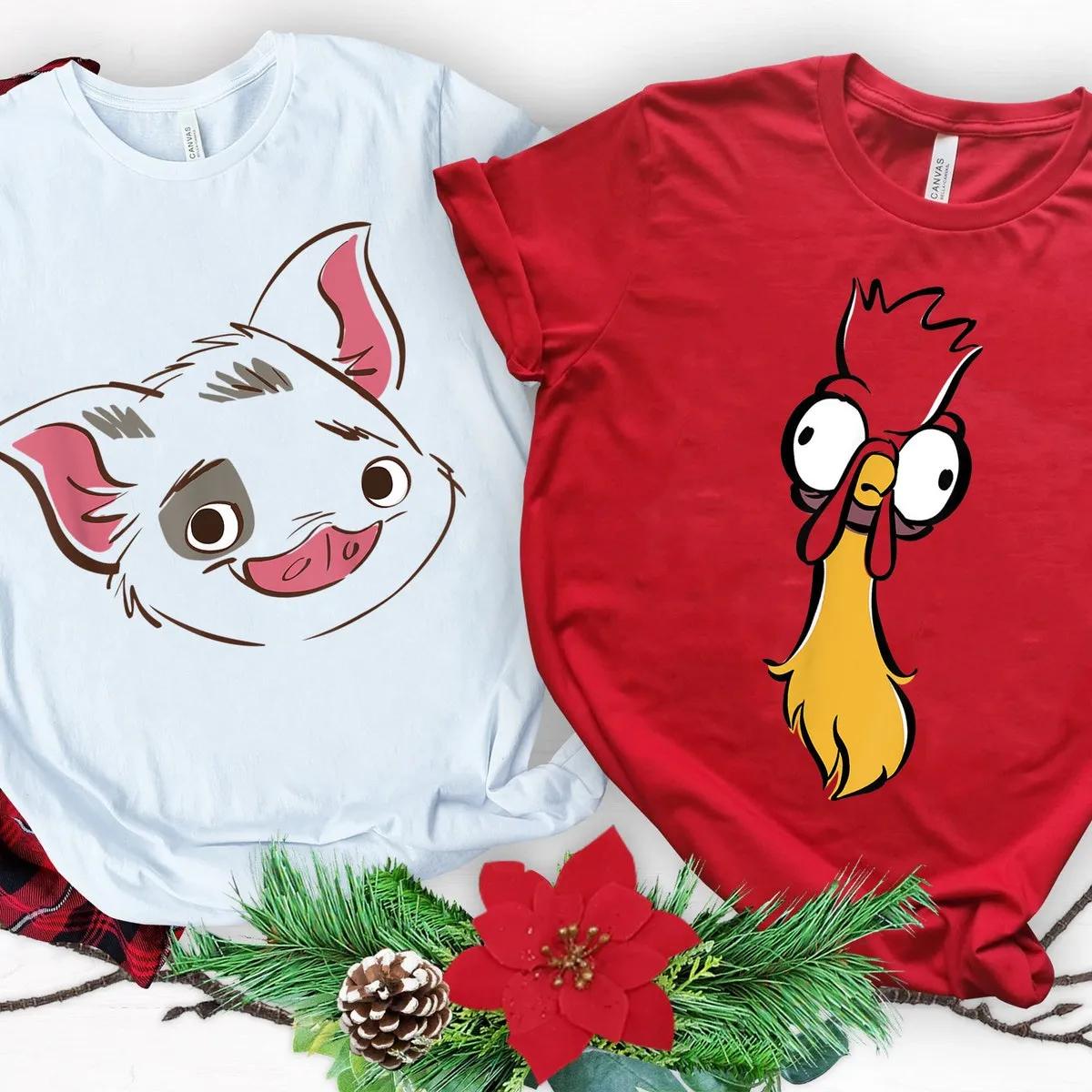 Pua Pig Hei Hei Chicken Big Face Costume Shirt 6