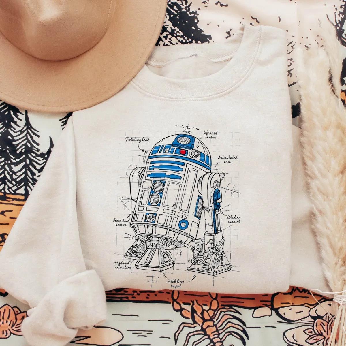 R2 D2 Astromech Droid Schematic Shirt 1