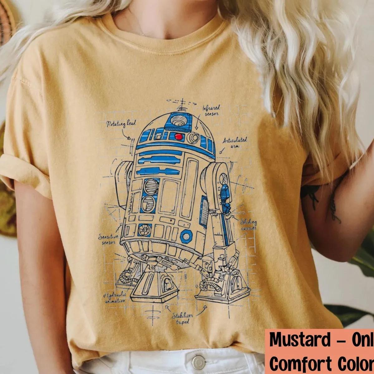 R2 D2 Astromech Droid Schematic Shirt 2