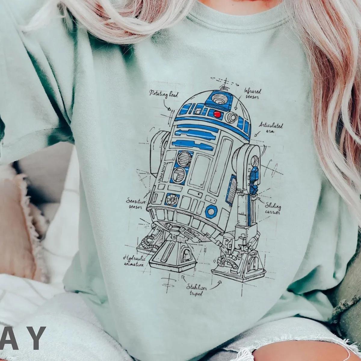 R2 D2 Astromech Droid Schematic Shirt 4