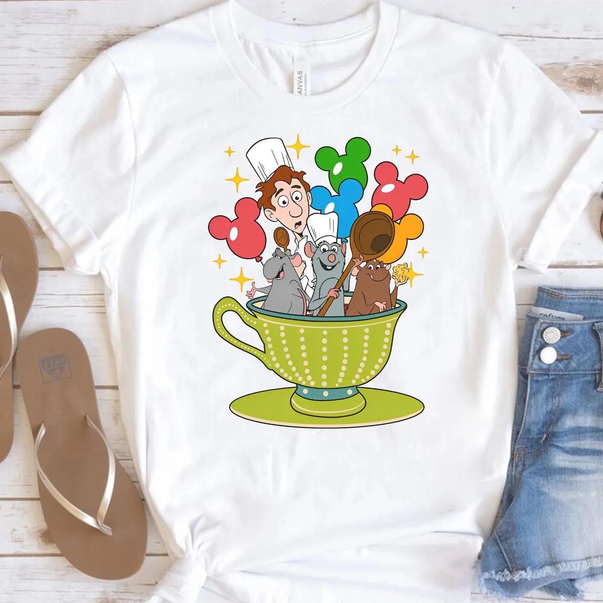 Remy Little Chef And Emile Anyone Can Cook Balloon Tea Cup Shirt 2