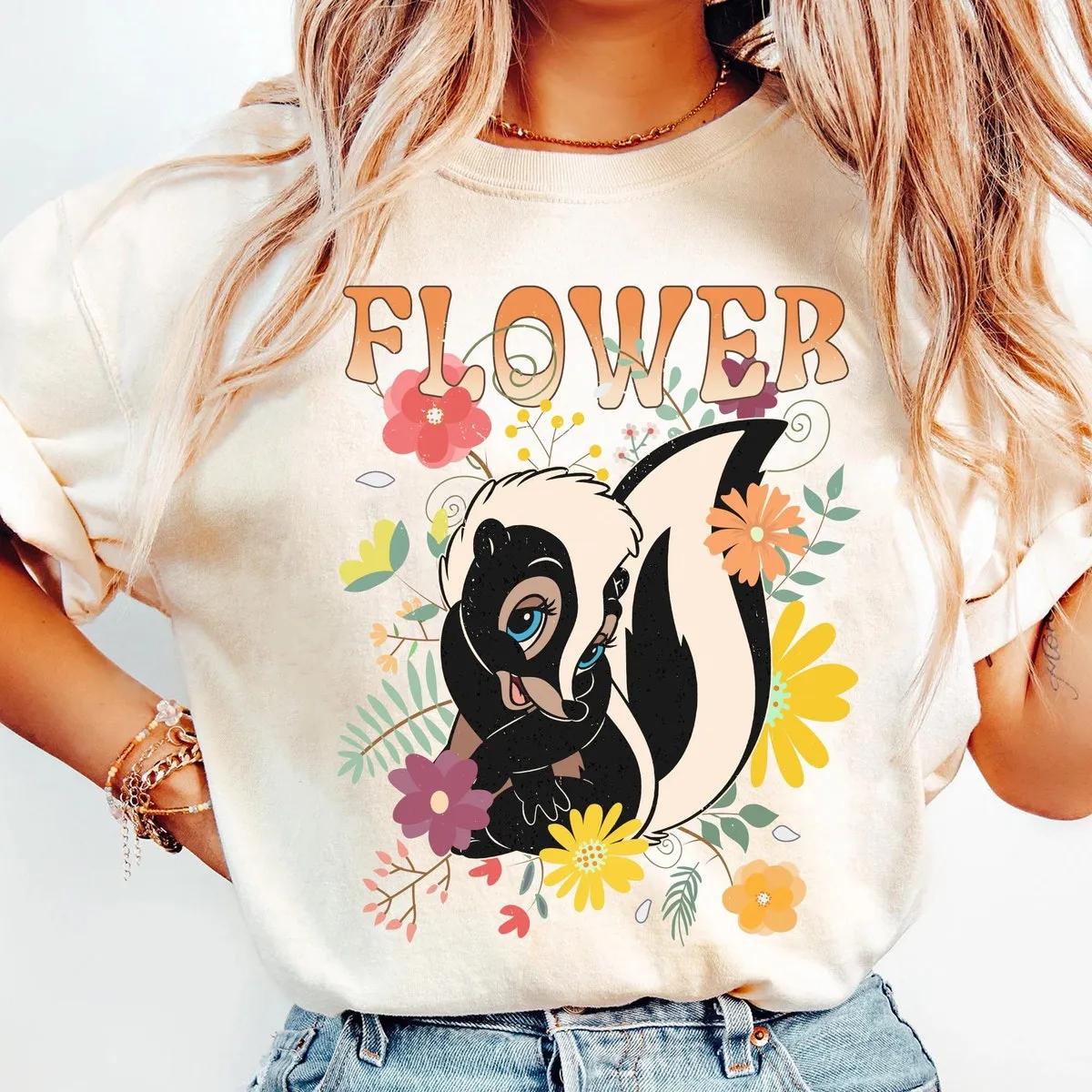 Retro 70s Bambi Flower Disney Shirt 2 1