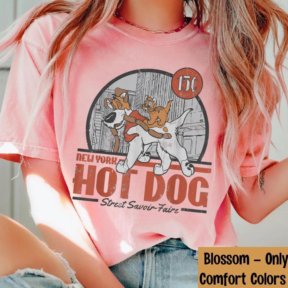 Retro 90S Oliver and Company New York Hot Dog Disney Shirt 3