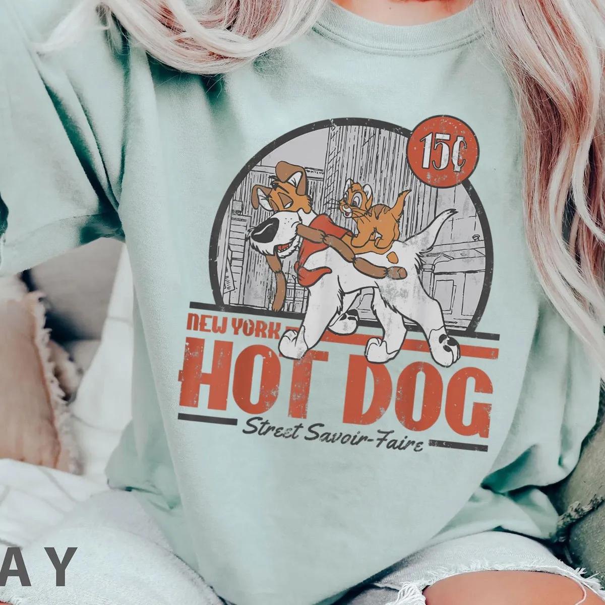 Retro 90S Oliver and Company New York Hot Dog Disney Shirt 4