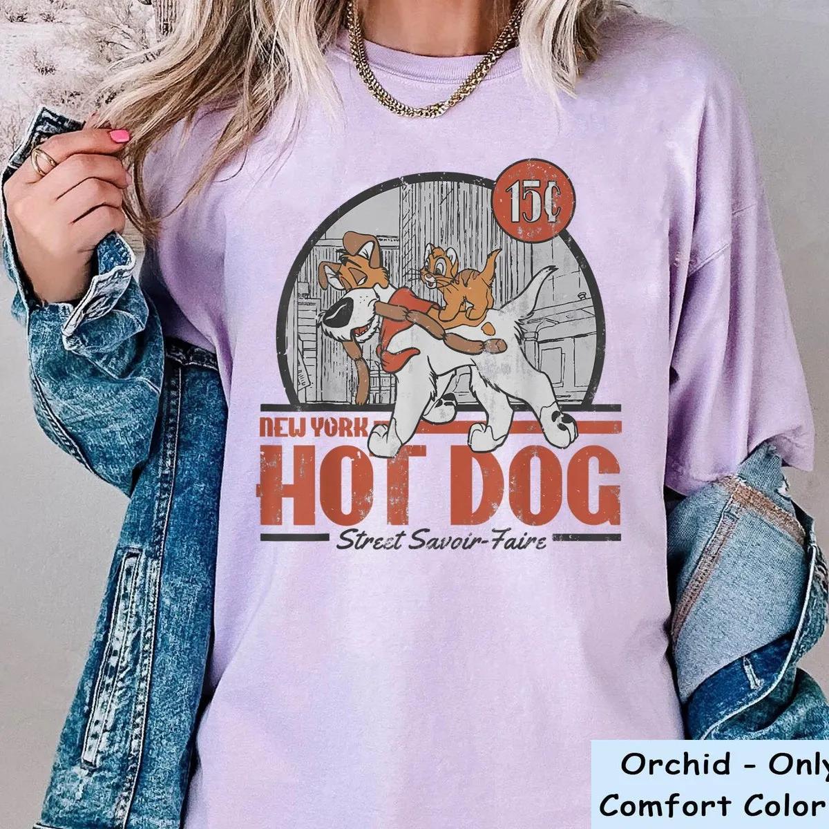 Retro 90S Oliver and Company New York Hot Dog Disney Shirt 5