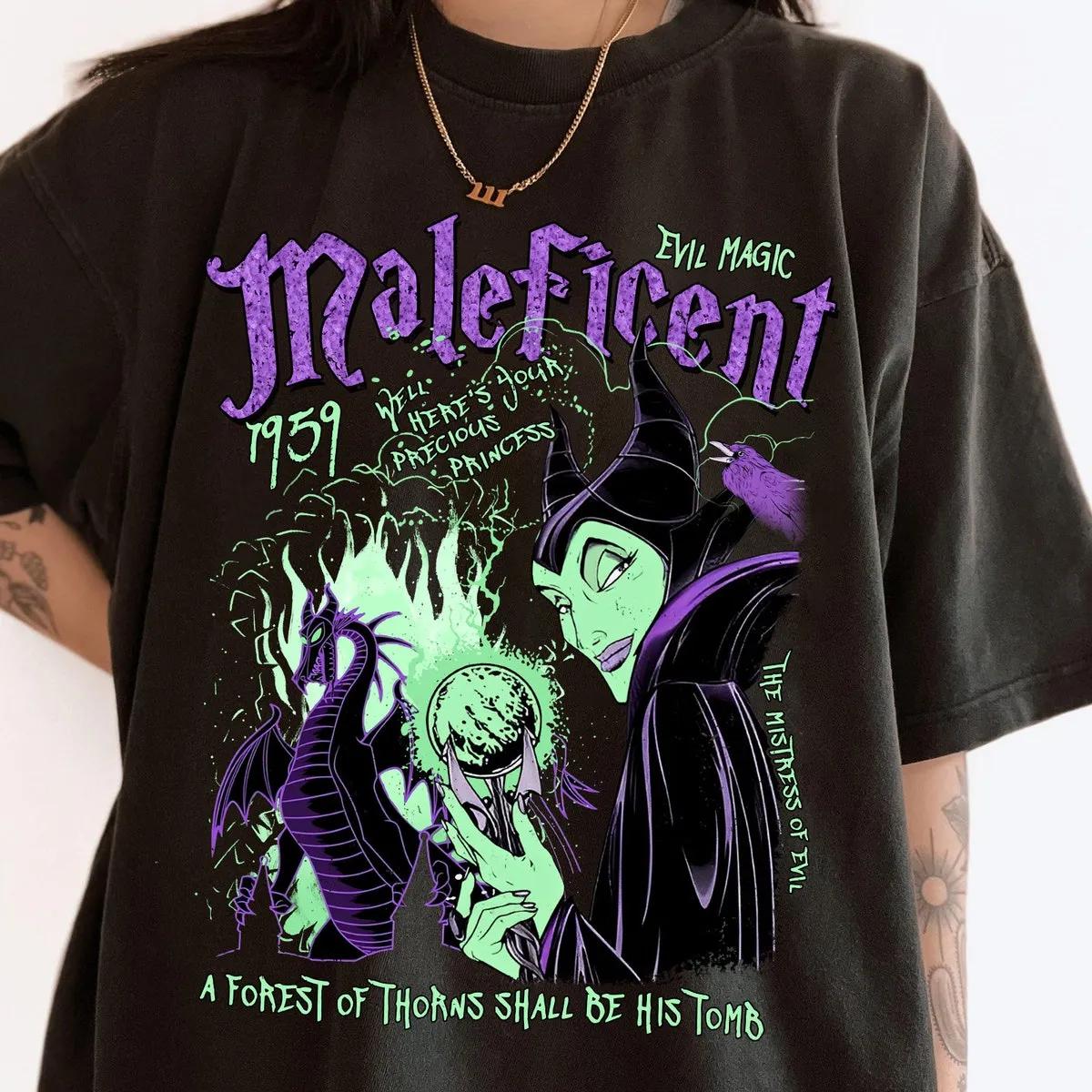 Retro Maleficent Graffiti Shirt Sleeping Beauty Villains Disney Tee 1 1