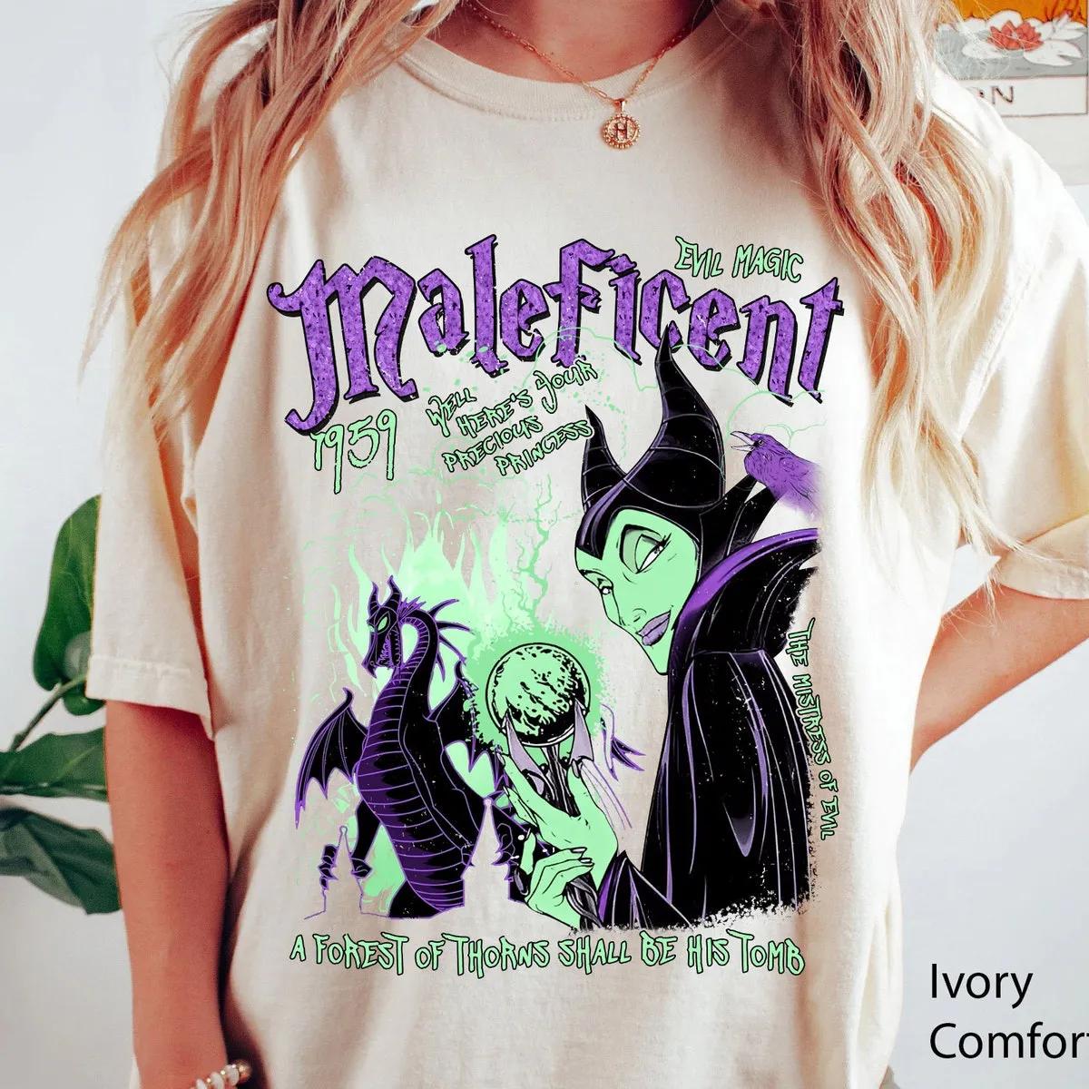 Retro Maleficent Graffiti Shirt Sleeping Beauty Villains Disney Tee 2 1