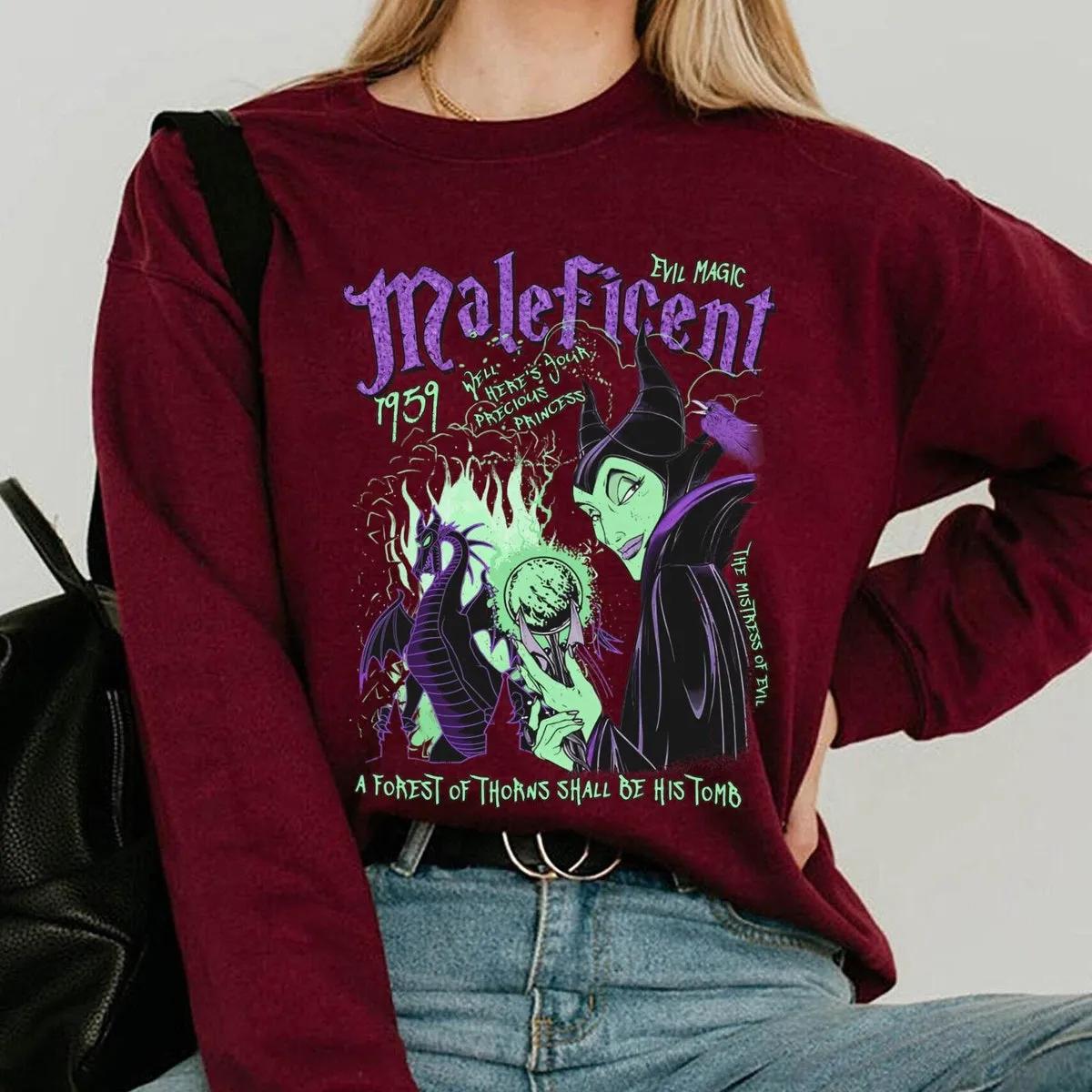 Retro Maleficent Graffiti Shirt Sleeping Beauty Villains Disney Tee 3 1