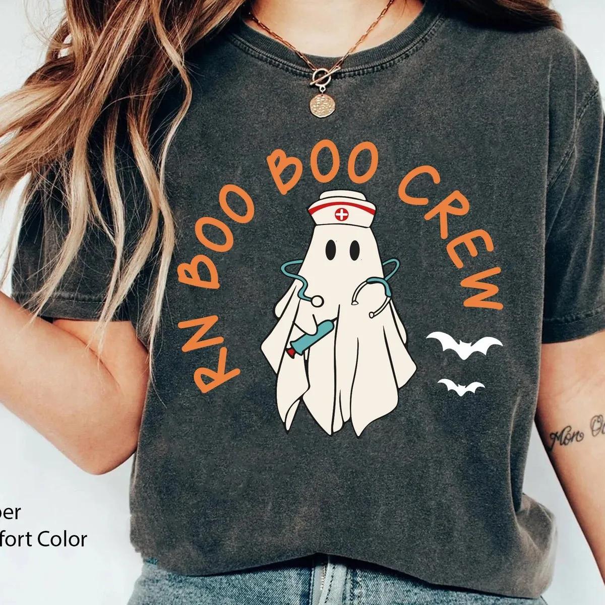 Rn Nurse Boo Crew Halloween Shirt 1