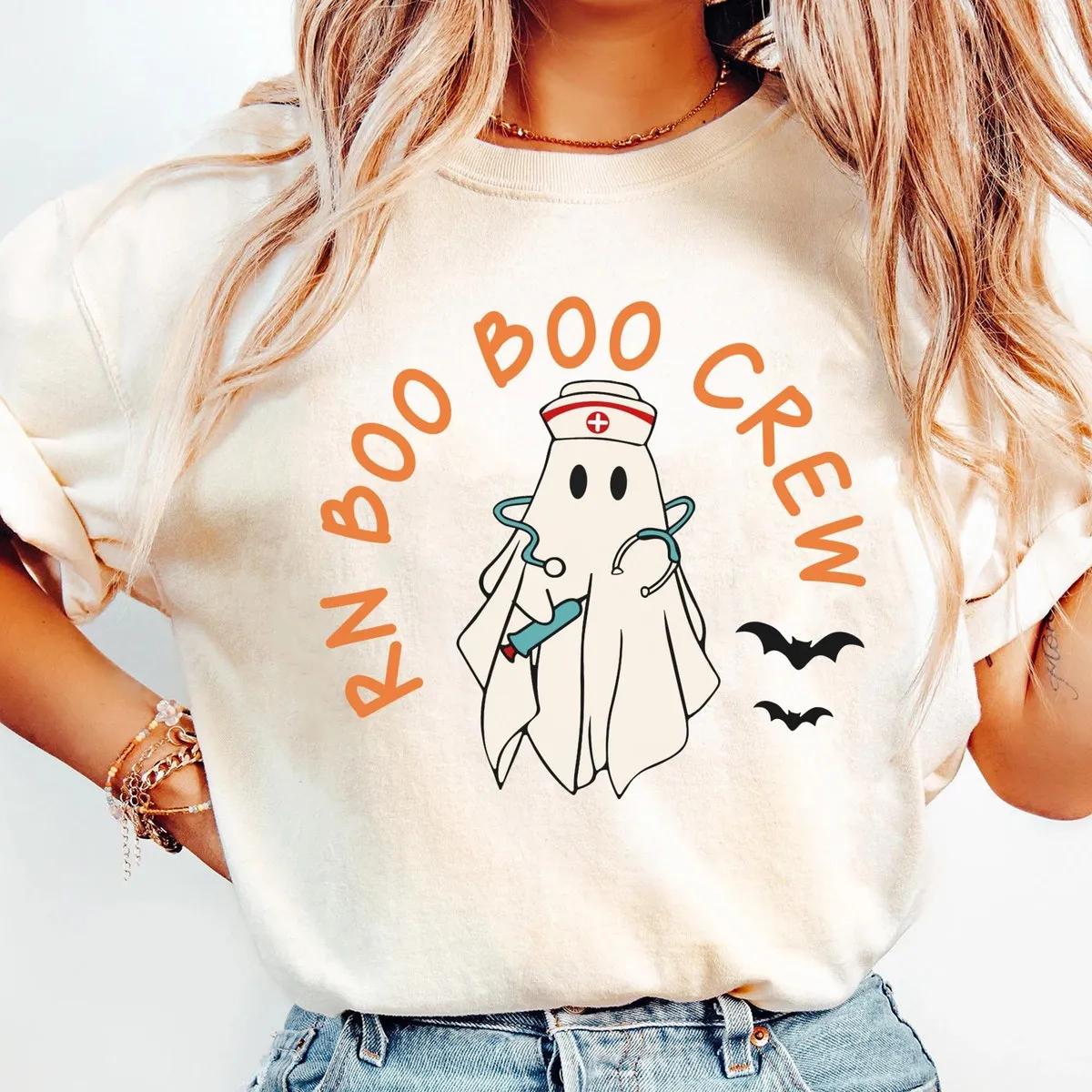 Rn Nurse Boo Crew Halloween Shirt 2