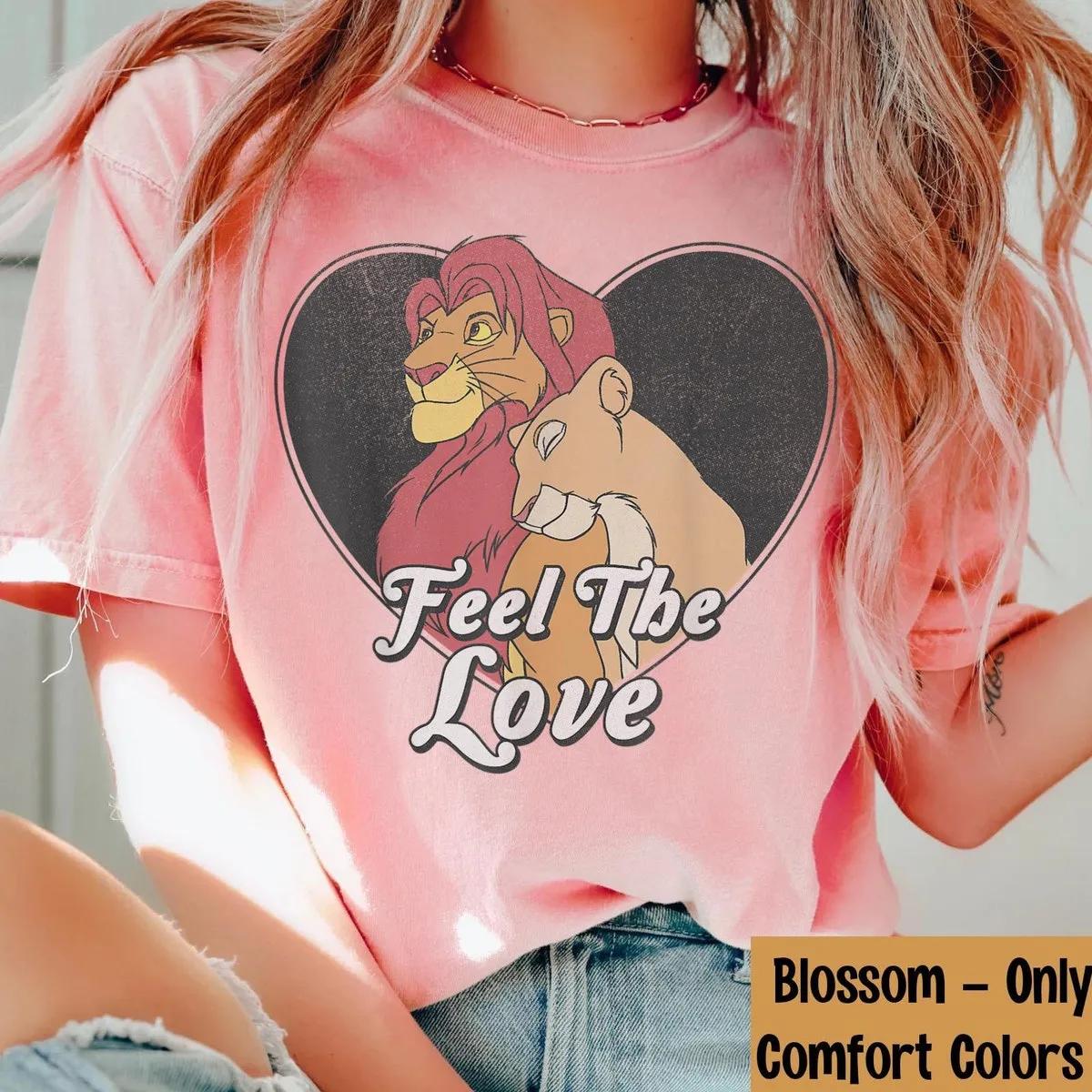 Simba Nala Feel The Love Valentines Day Shirt 2