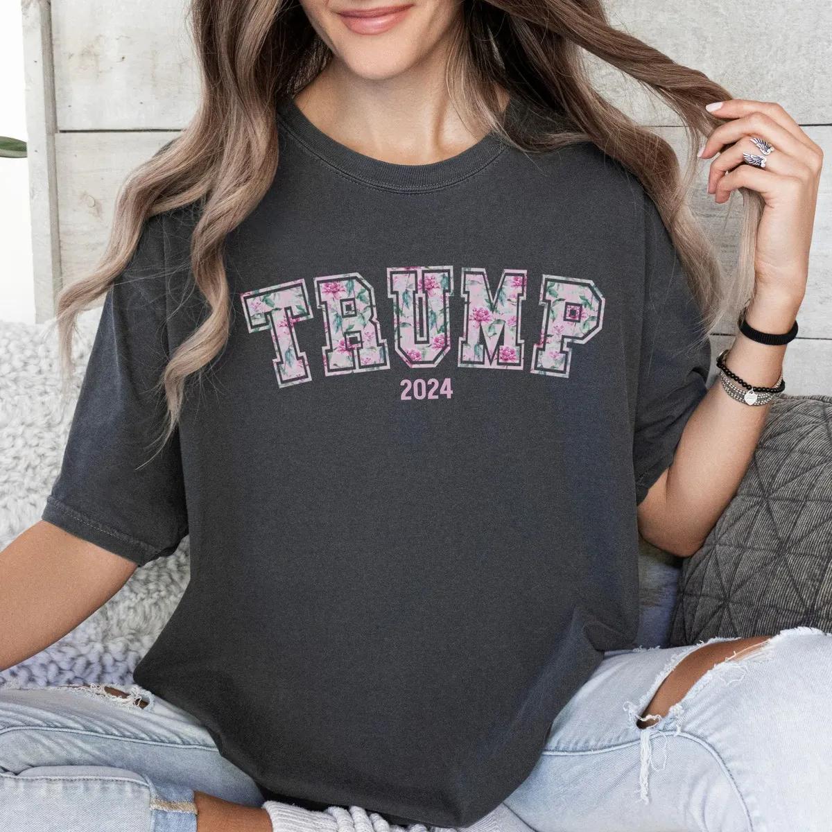 Soft Girl Aesthetic Trump Shirt Aesthetic Soft Girl Trump Varsity Floral Tee 2