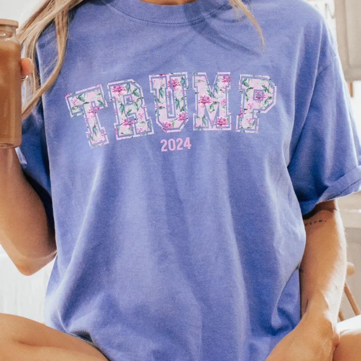 Soft Girl Aesthetic Trump Shirt Aesthetic Soft Girl Trump Varsity Floral Tee 3