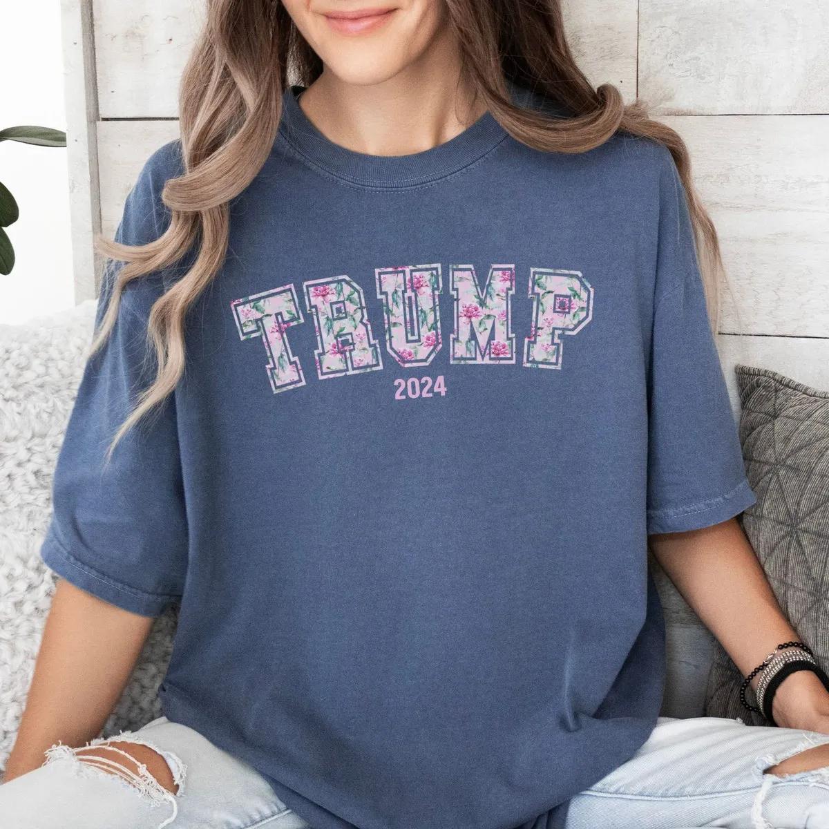 Soft Girl Aesthetic Trump Shirt Aesthetic Soft Girl Trump Varsity Floral Tee 6