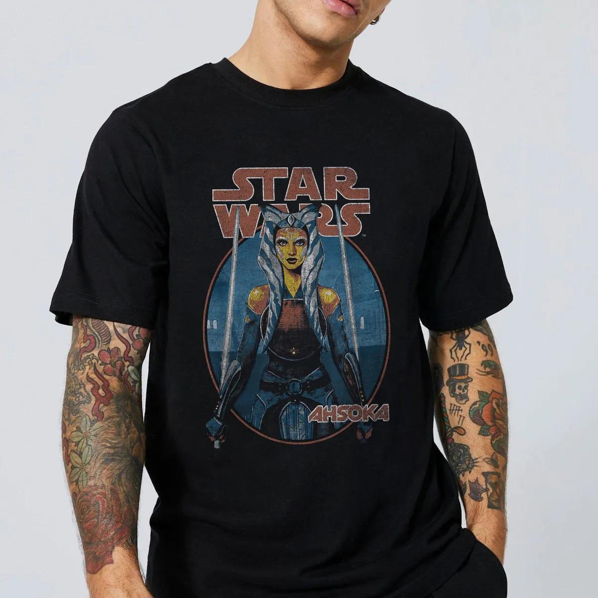 Star Wars Classic Ahsoka Tano Twin Sabers Vintage Portrait Shirt 1 1