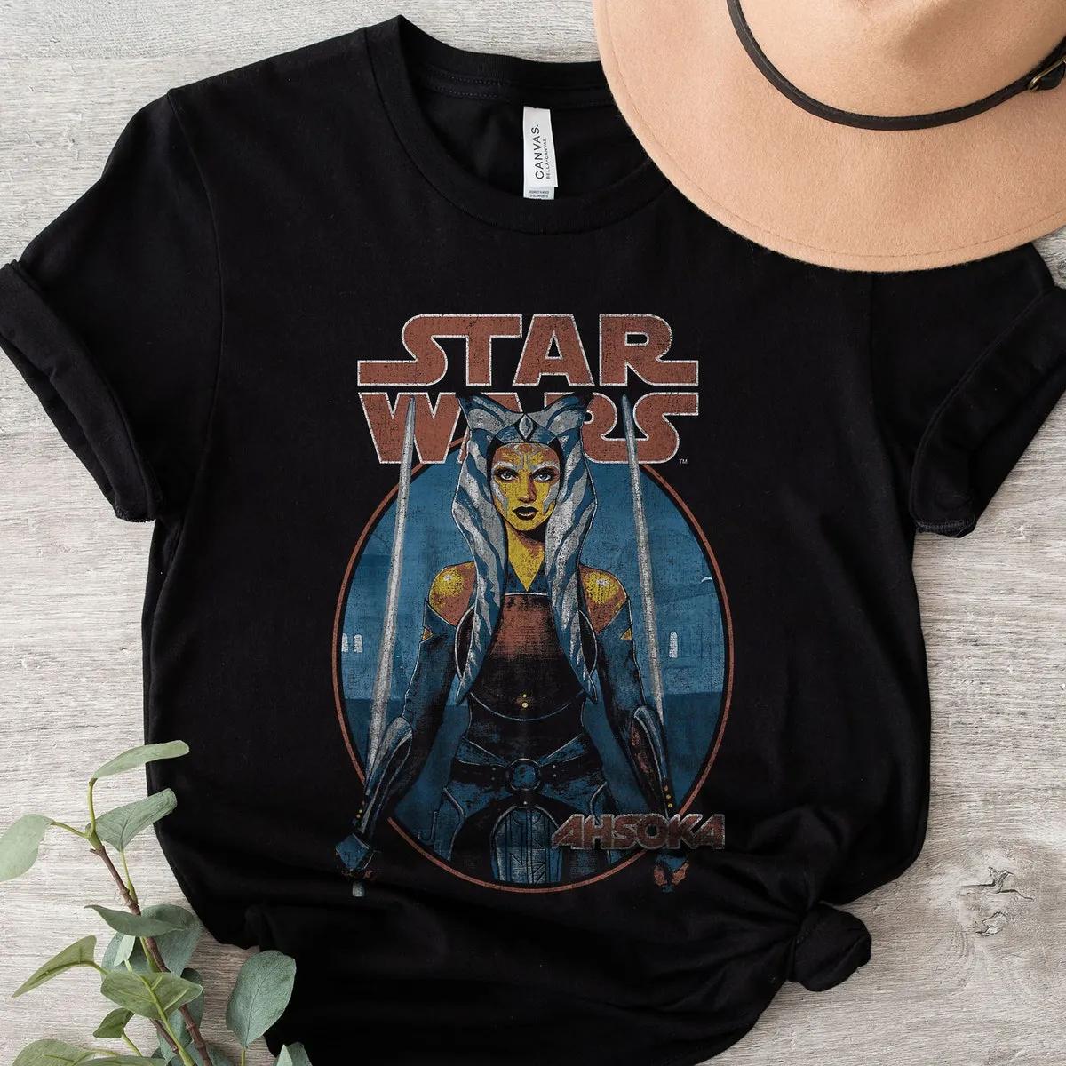 Star Wars Classic Ahsoka Tano Twin Sabers Vintage Portrait Shirt 3 1