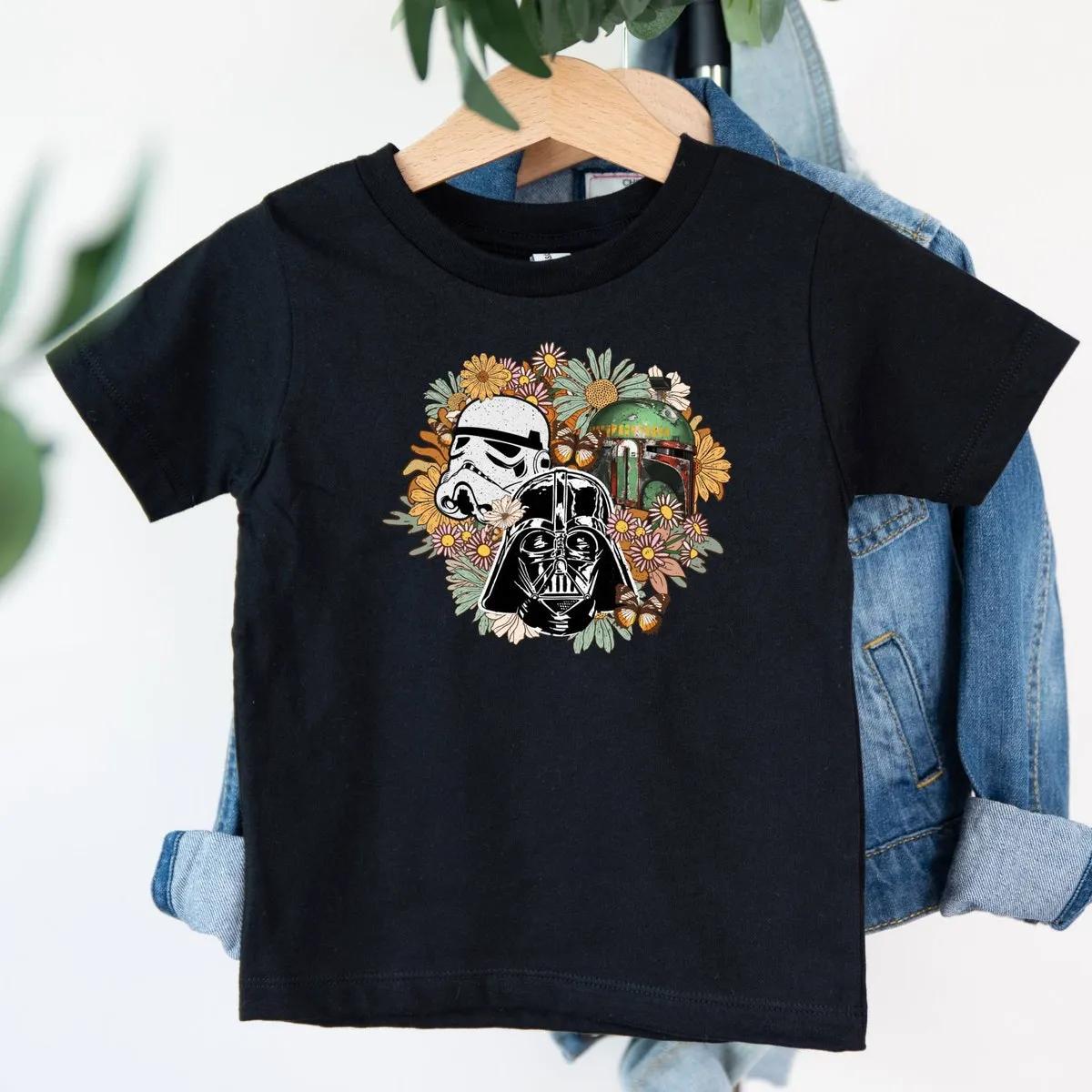 Star Wars Disney Shirt Floral Darth Vader Stormtrooper Mandalorian Tee 2 1