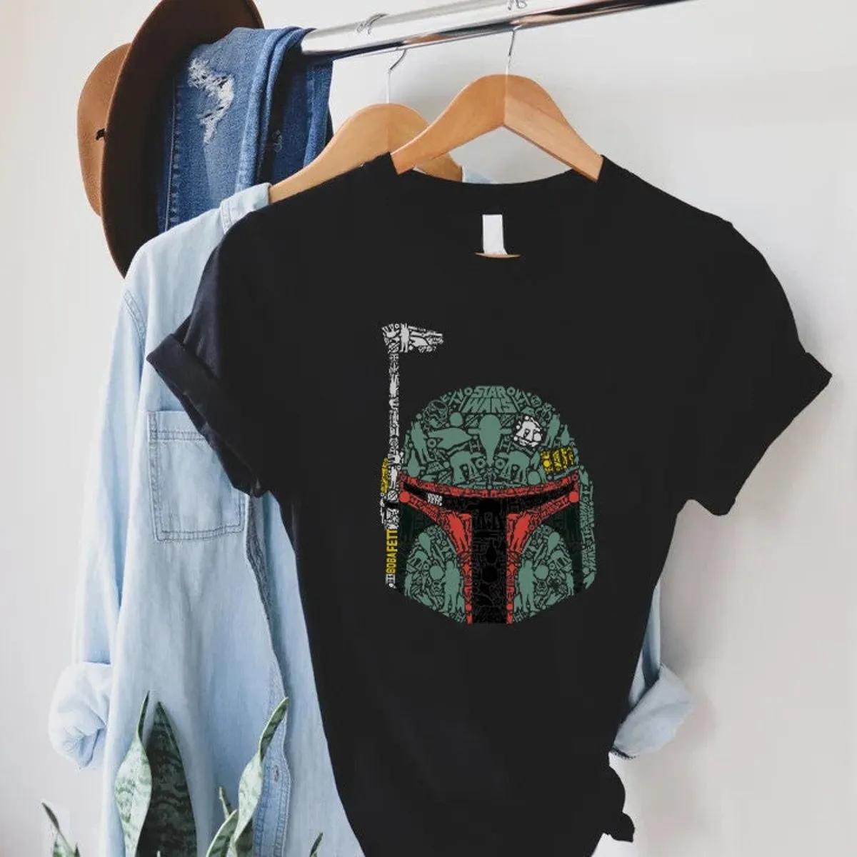 Star Wars Fan Shirt Star Wars Boba Fett Helmet Silhouette 1 1