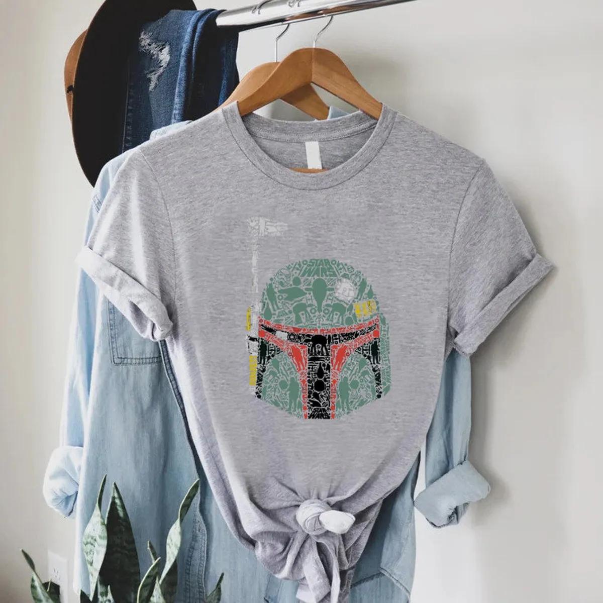 Star Wars Fan Shirt Star Wars Boba Fett Helmet Silhouette 3 1