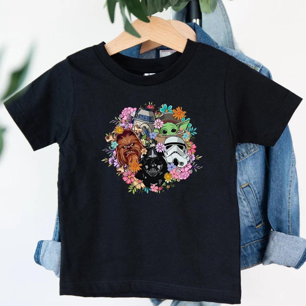 Star Wars Floral Disney Womens Shirt Chewbacca Darth Vader Stormtrooper Tee 1 1