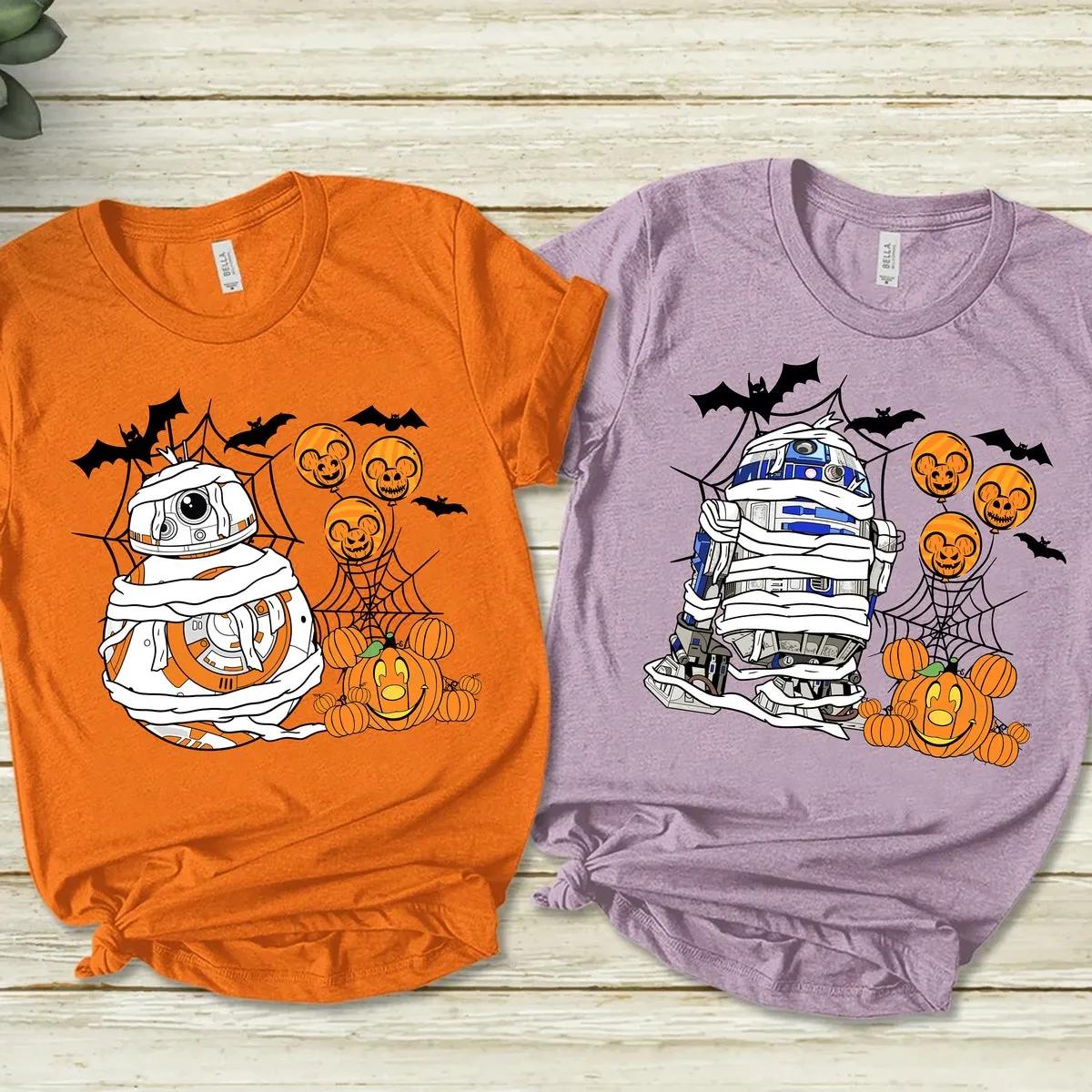 Star Wars Halloween BB8 and C3PO Mummy Shirt 1