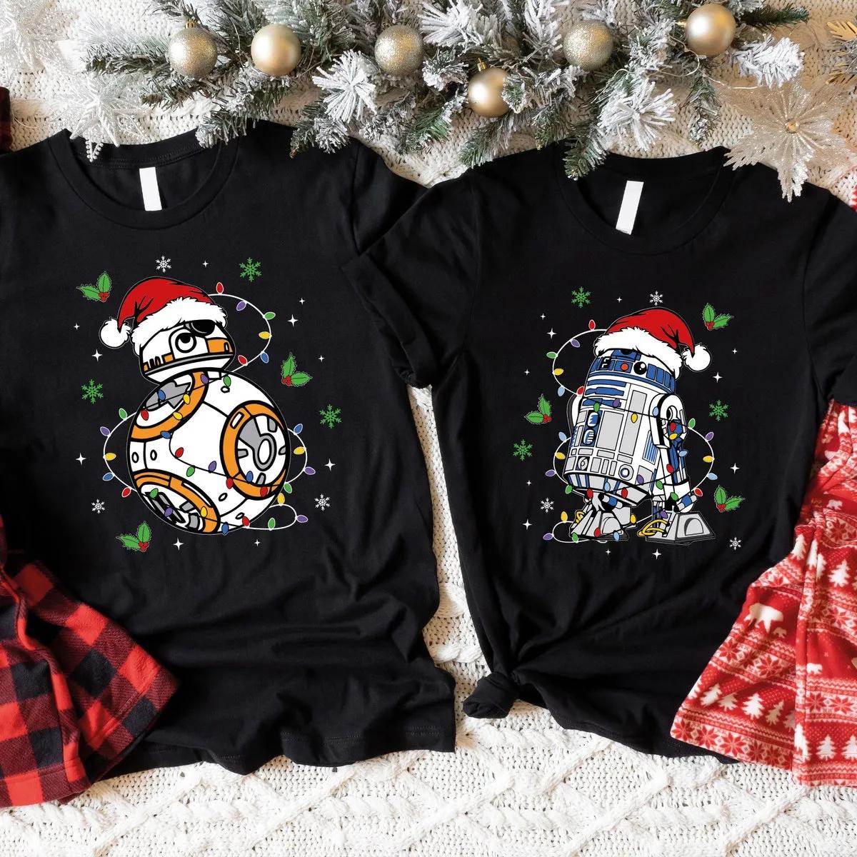 Star Wars R2 D2 BB 8 Christmas Shirt Disney Santa Xmas Tee 1 1