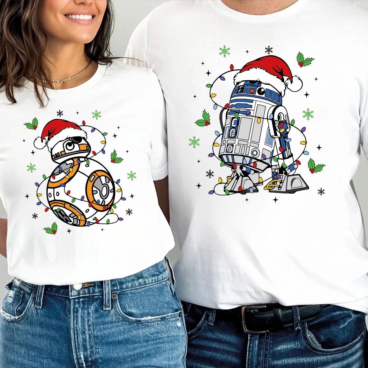 Star Wars R2 D2 BB 8 Christmas Shirt Disney Santa Xmas Tee 2 1