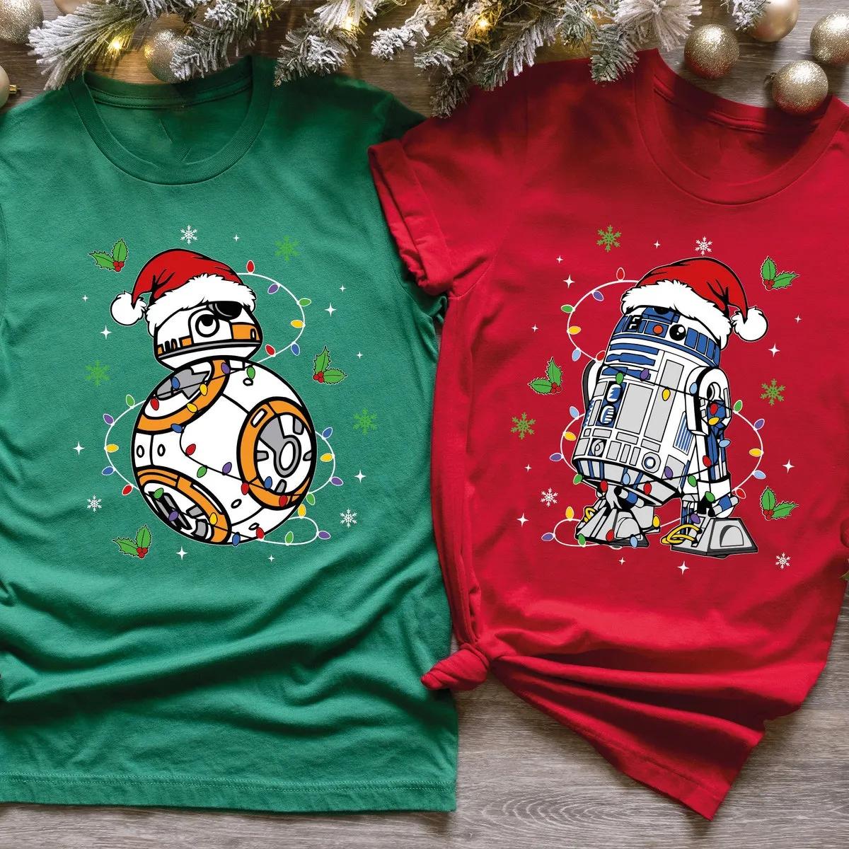 Star Wars R2 D2 BB 8 Christmas Shirt Disney Santa Xmas Tee 3 1