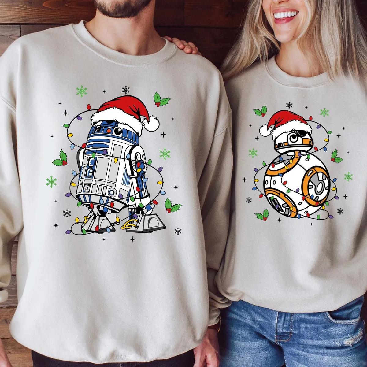 Star Wars R2 D2 BB 8 Christmas Shirt Disney Santa Xmas Tee 4 1