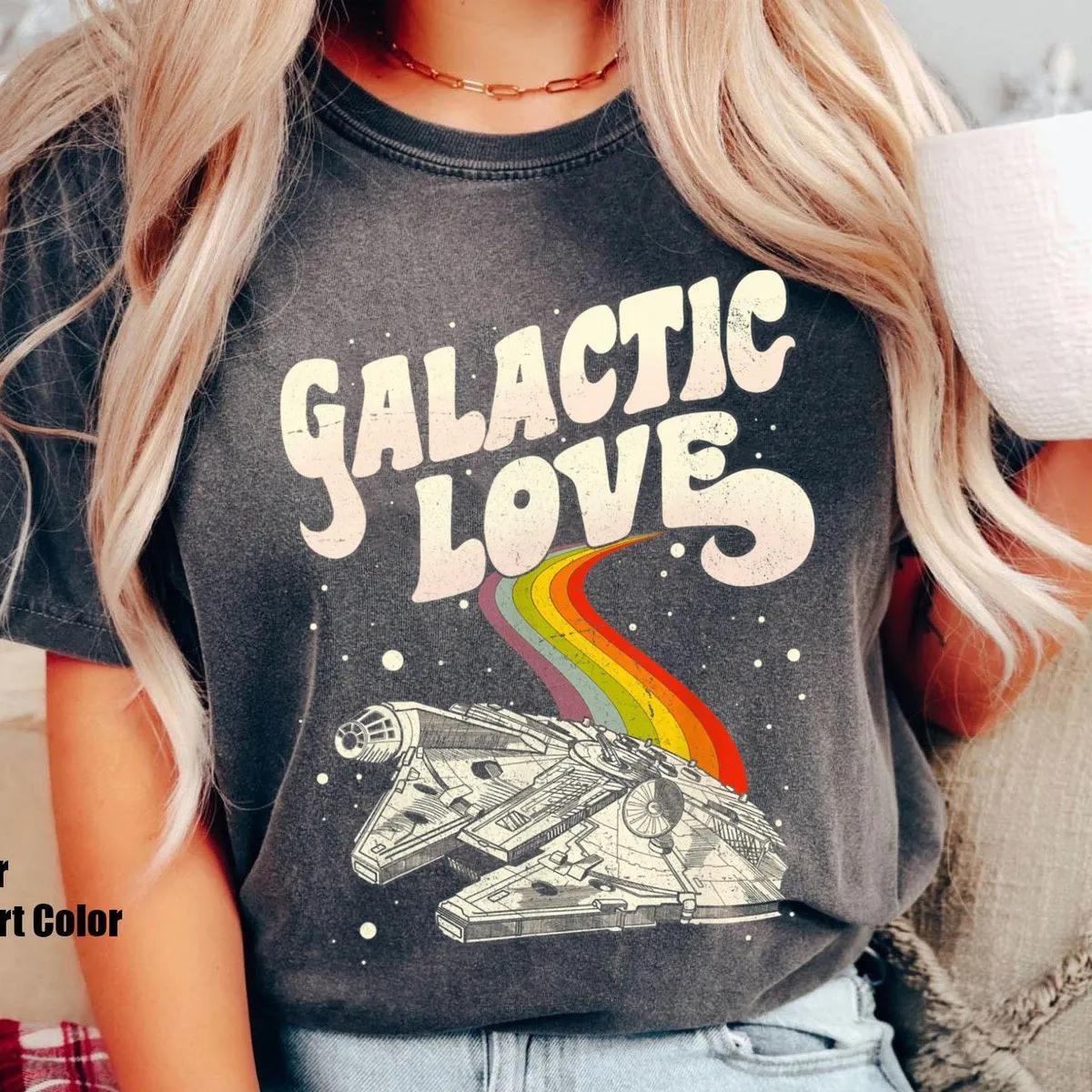 Star Wars Rainbow Millennium Falcon Galactic Love Shirt 1