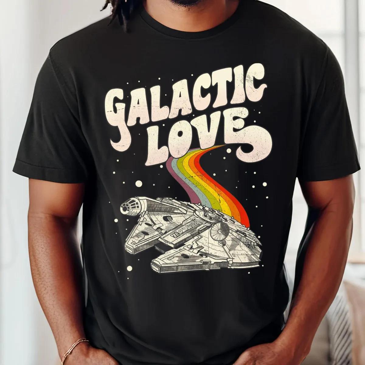 Star Wars Rainbow Millennium Falcon Galactic Love Shirt 3