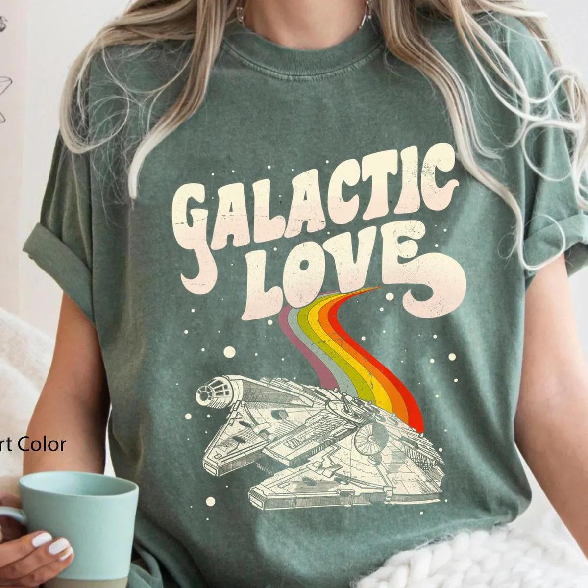 Star Wars Rainbow Millennium Falcon Galactic Love Shirt 4