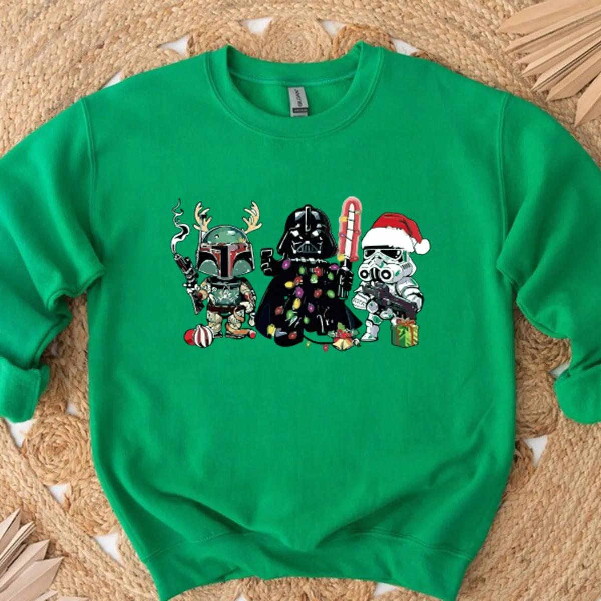 Star Wars Storm Trooper Darth Vader Santa Christmas Shirt 3 2