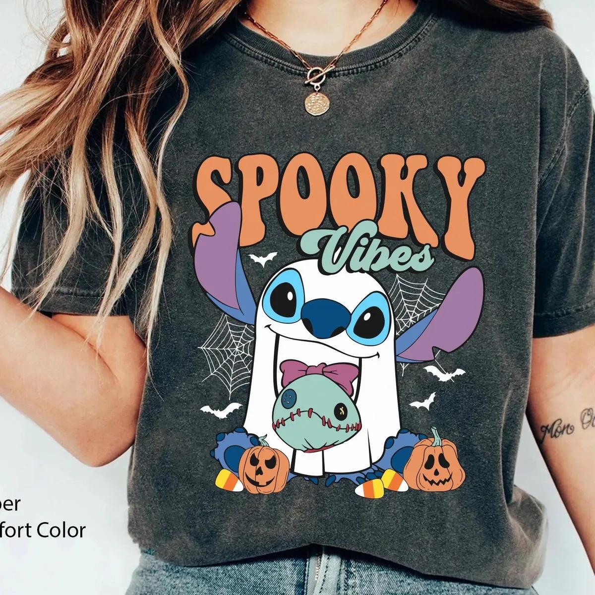 Stitch Boo Ghost with Scrump Spooky Vibes Halloween Shirt 1