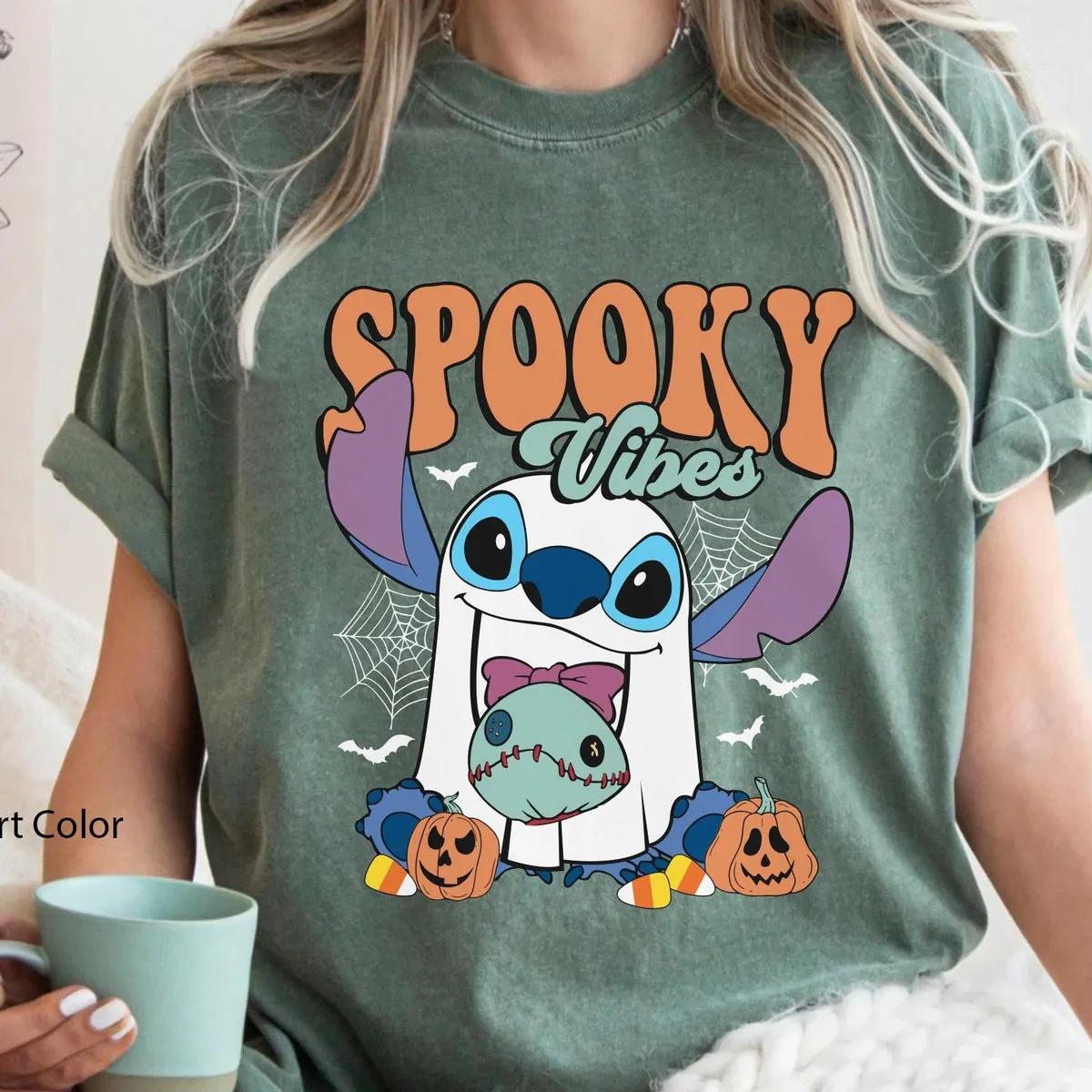 Stitch Boo Ghost with Scrump Spooky Vibes Halloween Shirt 4