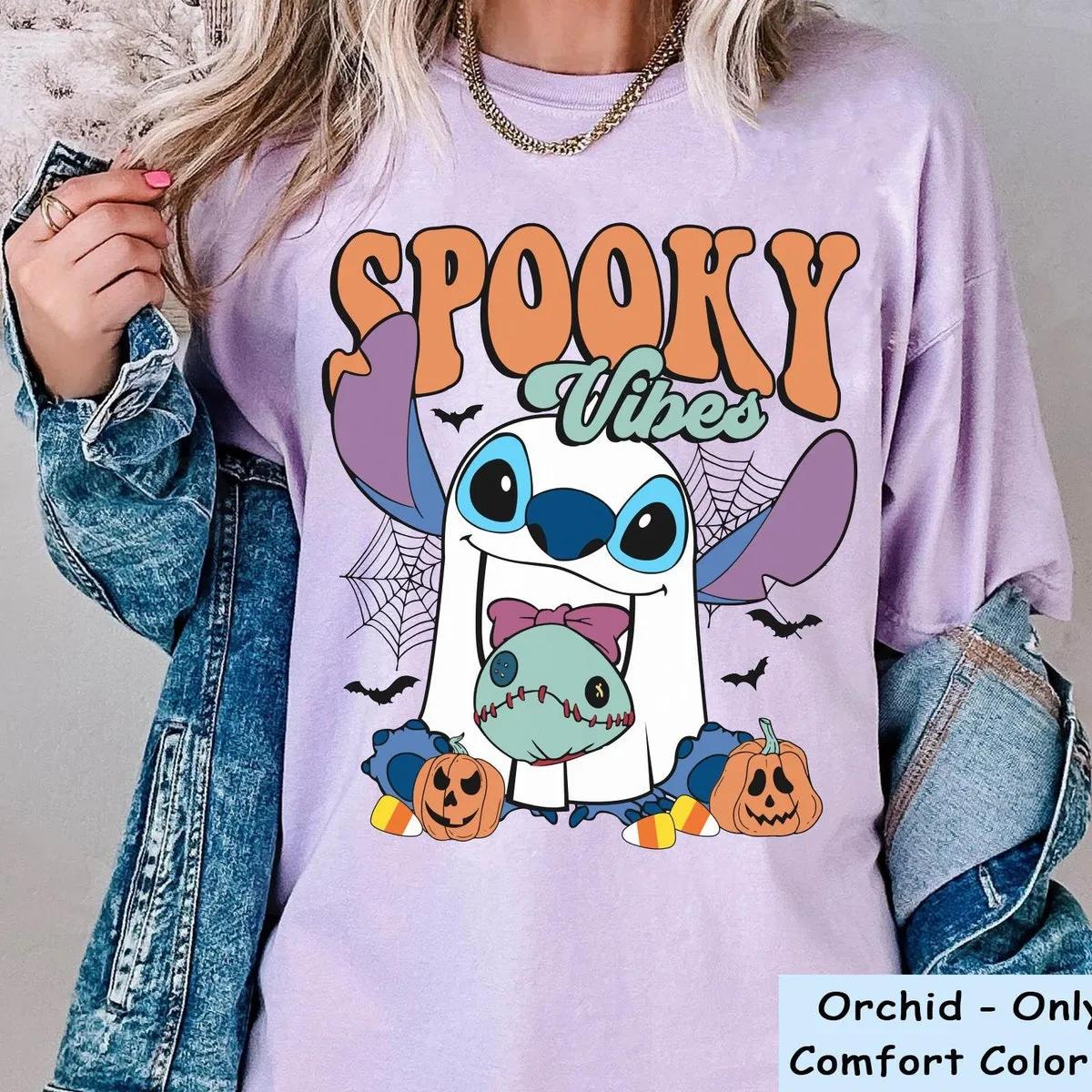 Stitch Boo Ghost with Scrump Spooky Vibes Halloween Shirt 6