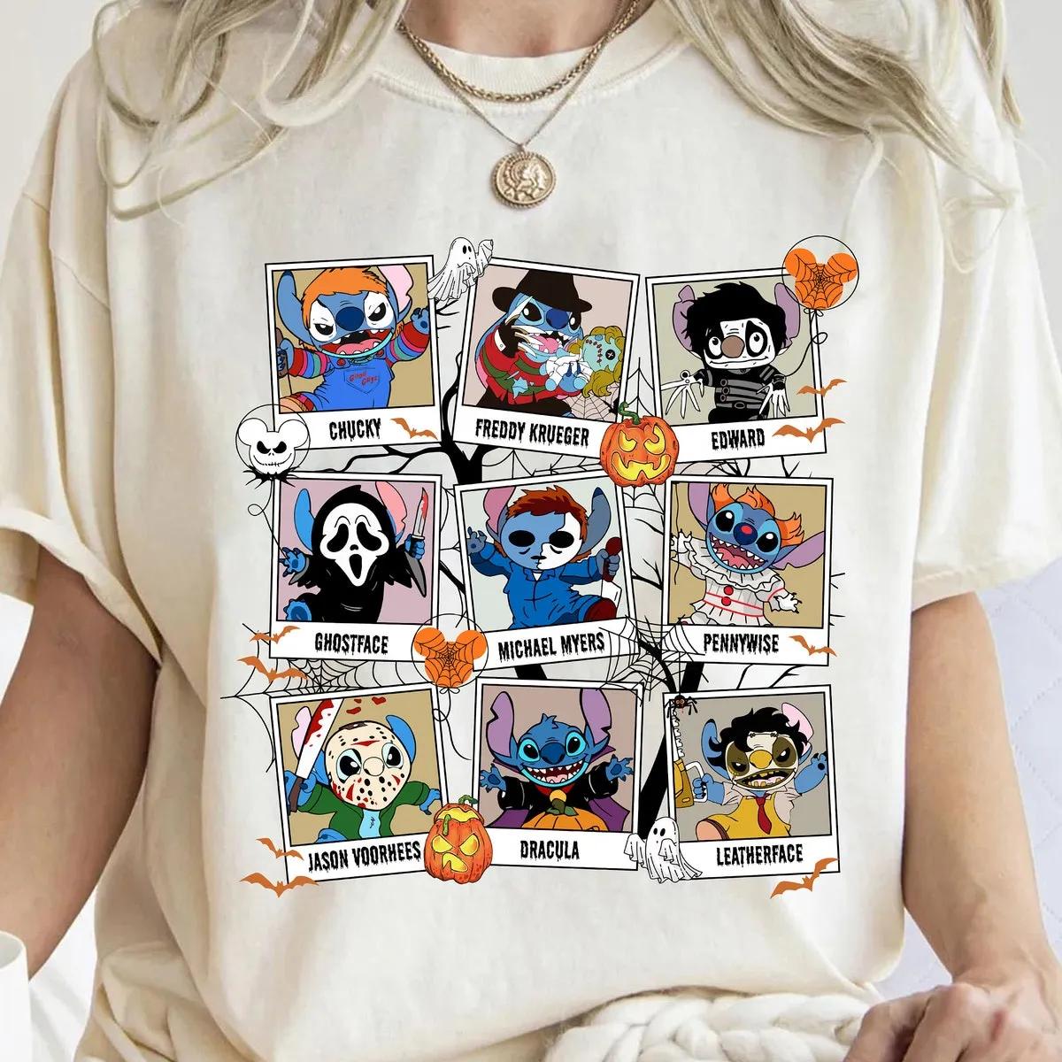 Stitch Costume Disney Horror Characters Halloween Shirt 1