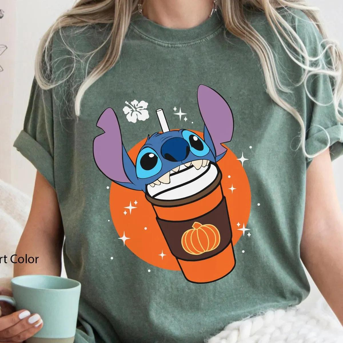 Stitch Halloween Pumpkin Spice Latte Disney Shirt 5