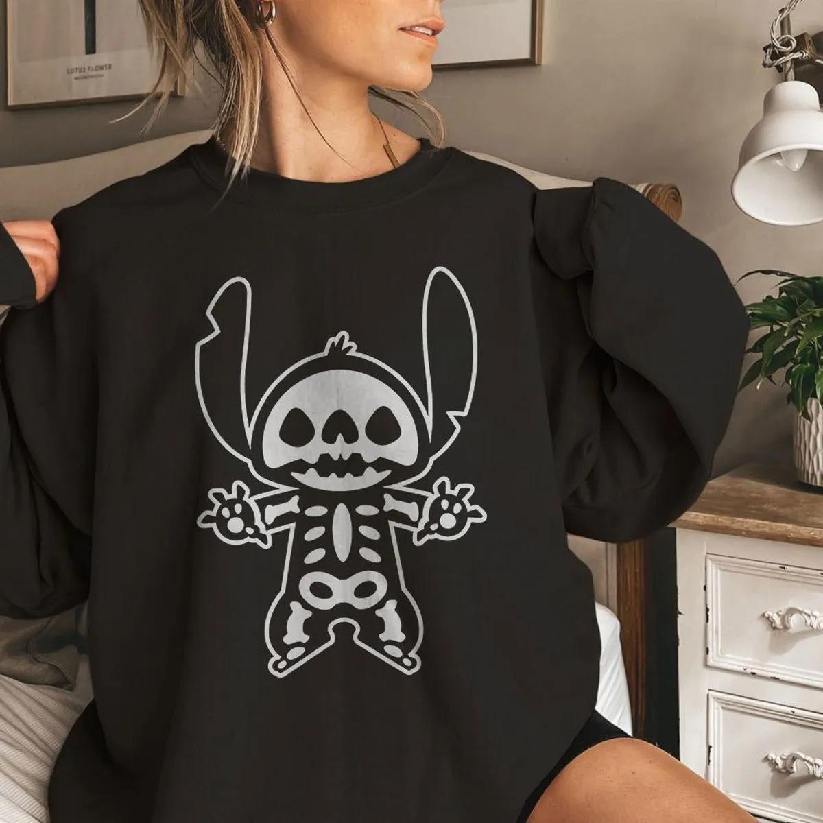 Stitch Halloween Skeleton Disney Shirt 2 1