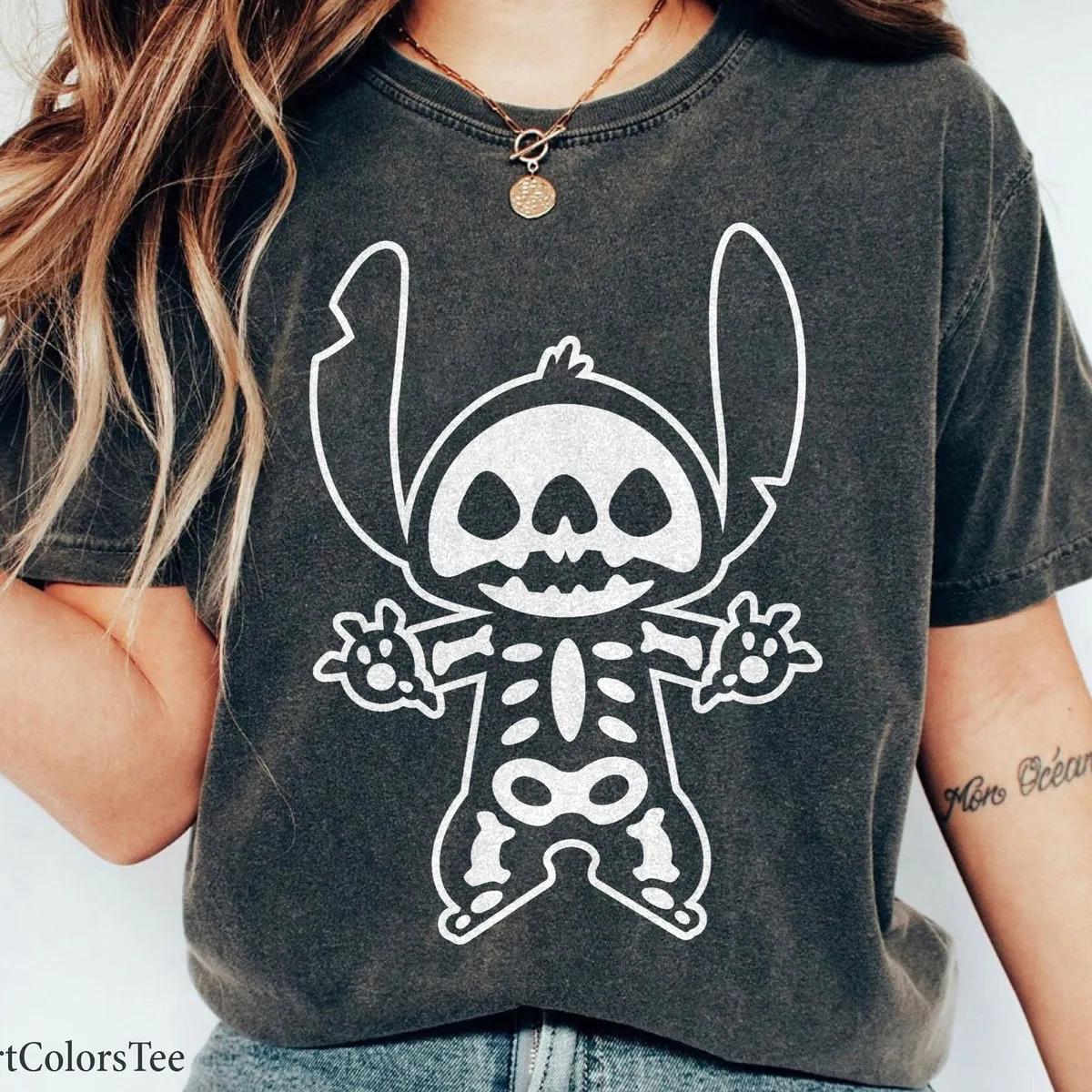 Stitch Halloween Skeleton Disney Shirt 6 1