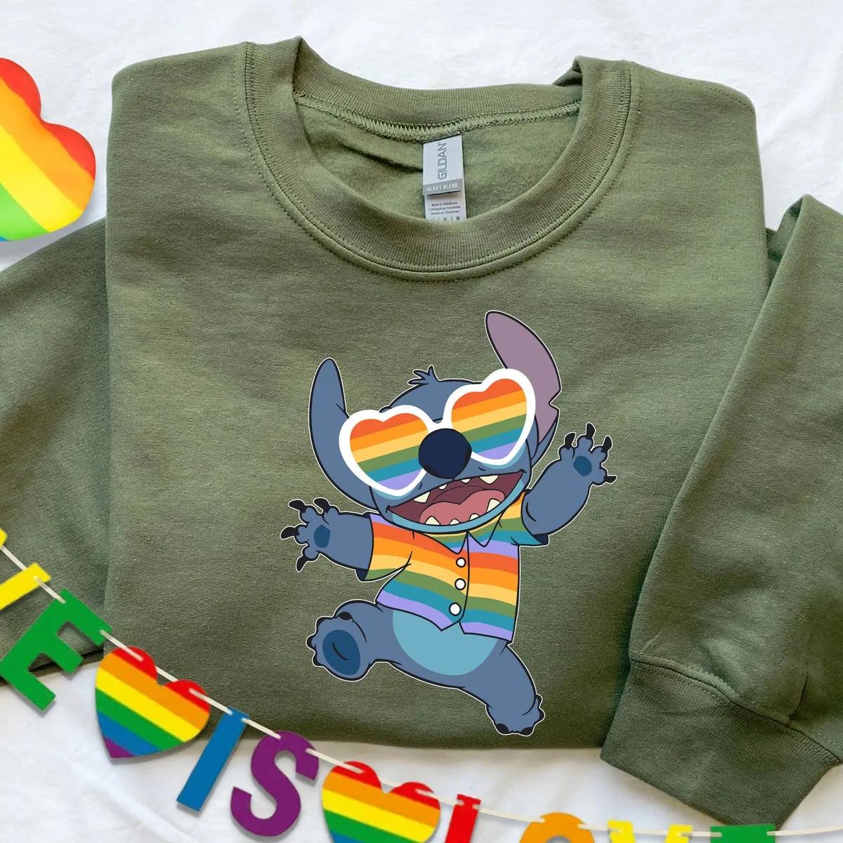 Stitch Hawaii Rainbow LGBT Shirt 3