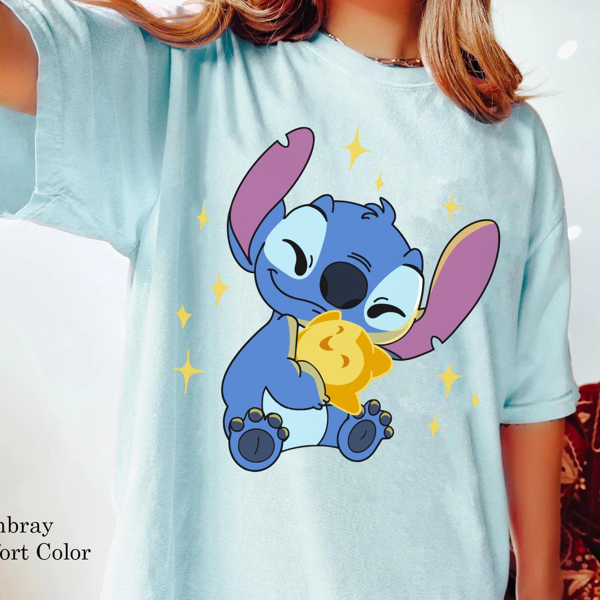 Stitch Hugging Wish Star Disney Shirt 5