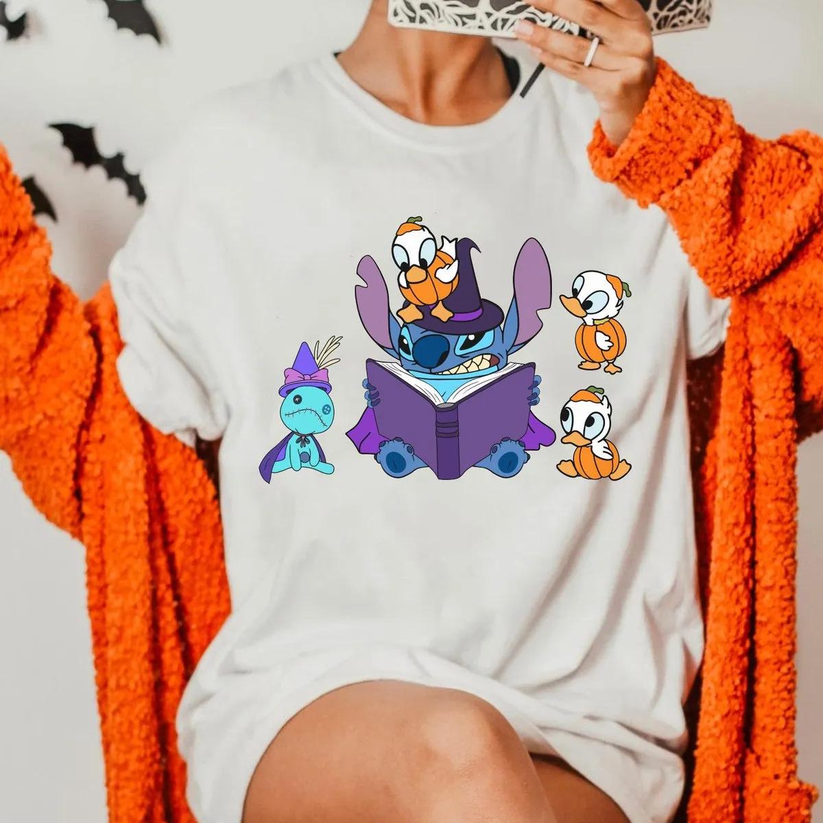 Stitch Witch Spooky Pumpkin Duck Scrump Shirt 1