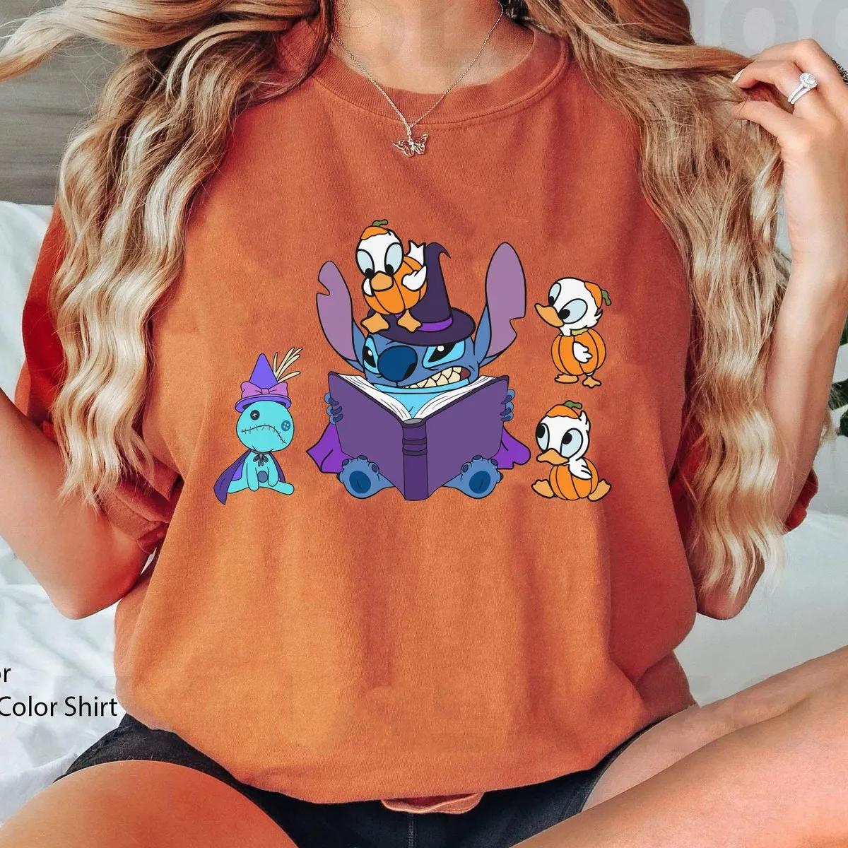 Stitch Witch Spooky Pumpkin Duck Scrump Shirt 2