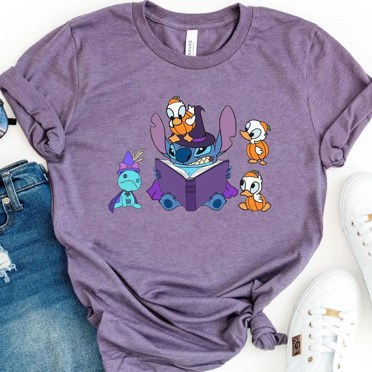 Stitch Witch Spooky Pumpkin Duck Scrump Shirt 4