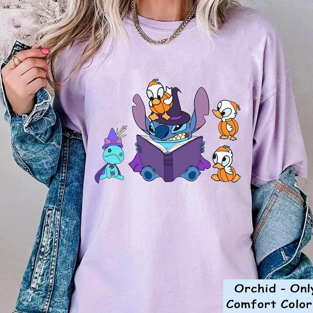 Stitch Witch Spooky Pumpkin Duck Scrump Shirt 6