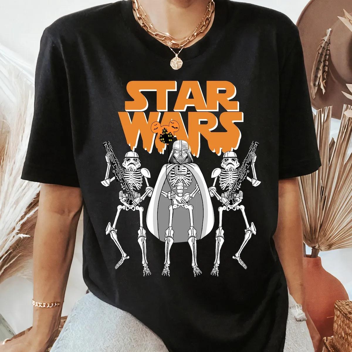 Stormtrooper Darth Vader Skeleton Ghosts Star Wars Halloween Shirt 1