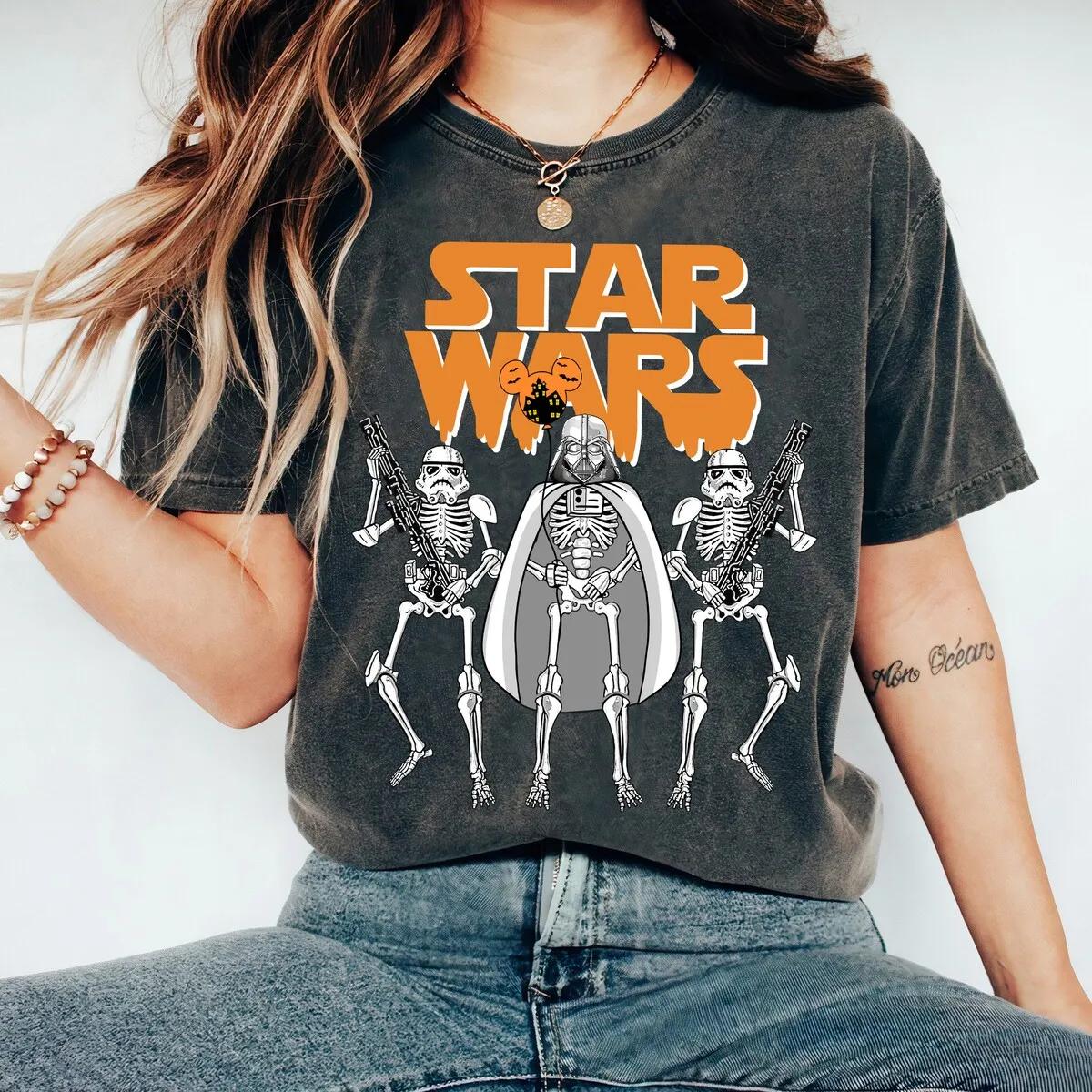 Stormtrooper Darth Vader Skeleton Ghosts Star Wars Halloween Shirt 2