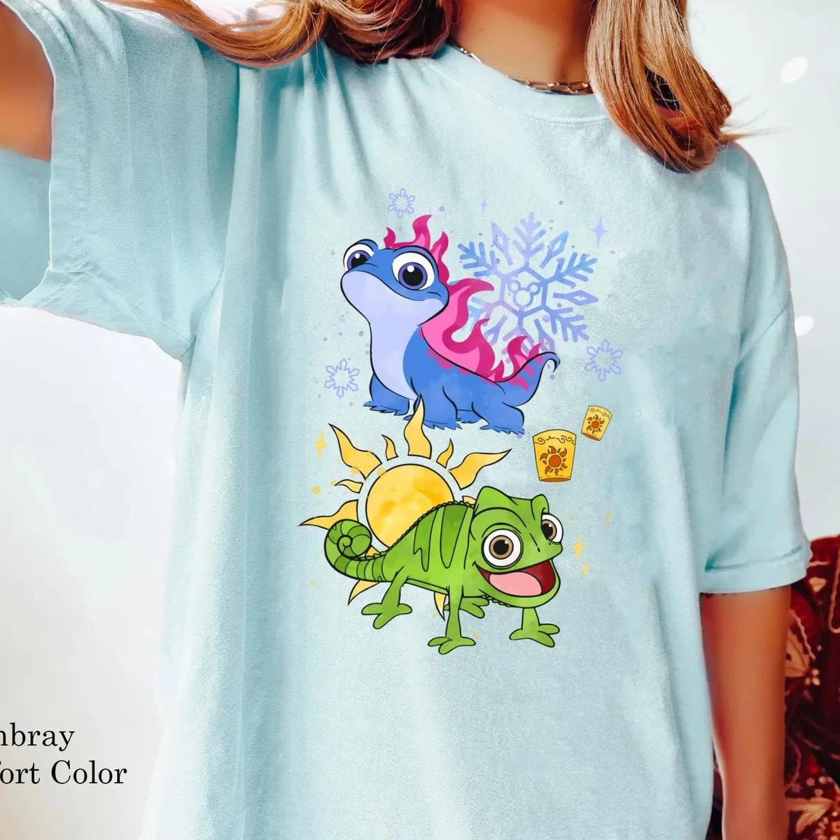 Tangled Pascal Lantern Sun And Frozen Bruni Snow Shirt 3